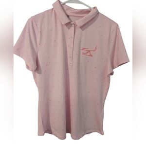 Under Armour,Pink Polo Shirt with Road Runner, Size L